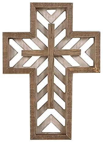 Kruzifix Wandkreuz – 30,5 cm handgefertigt, einzigartig, rustikal, aus Holz, katholisch, spirituelle Kunst, Kirche, Zuhause, Raumdekoration – Braun