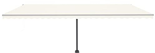 vidaXL Standmarkise Automatisch Markise Sonnenmarkise Balkonmarkise Sonnenschutz Gelenkarmmarkise Terrasse Garten Balkon 600x300cm Creme