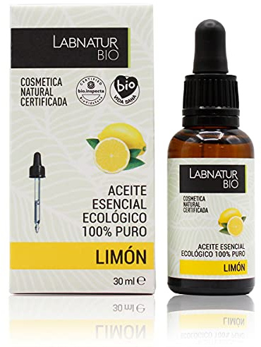 Olio Essenziale Limone 100% Puro 30ml Labnatur Bio. Vitamine A, B e C. Antiossidante, idel per pelli grasse e anti forfora. Per pelle e capelli. Prodotto naturale certificato. Vegano.