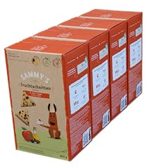 Sammy – barretta alla frutta | Snack fruttati e cotti al forno per cani | Cotti delicatamente in forno | Con mele e sambuco | 100% vegani | Senza zuccheri aggiunti | 4 x 800 g