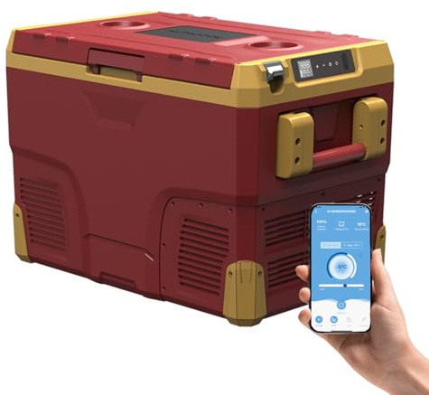 Alpicool IR42 40L Car Fridge Freezer Portable Compressor Car Refrigerator 12/24V Electric Cooler for Camping, Road Trip, Picnic, Down to -20℃(Red)