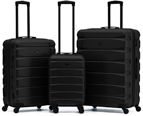Flight Knight Set of 3 Lightweight 4 Wheel ABS Hard Case Suitcases Cabin & Hold Luggage Options Approved for Over 100 Airlines Including easyJet, British Airways, Ryanair, Jet2 & Many More