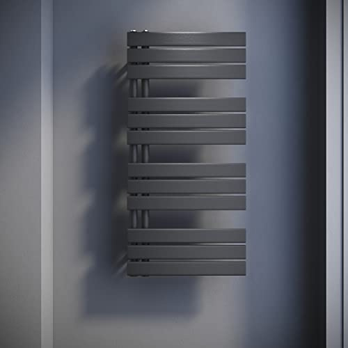 SONNI Badheizkörper Flach Handtuchtrockner 1038 x 500 mm Anthrazit | Handtuchwärmer Seitenanschluss Panel Handtuchheizkörper 978W für Badezimmer