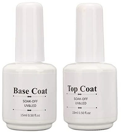ANKROYU Juego De Capa Base Para Uñas, Esmalte De Uñas De Gel Súper Brillante Para Uso Seguro, Capa Base De Refuerzo De Uñas, Juego De Salón De Uñas