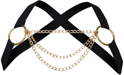 GENEMEN Mens Harness Belt Nylon Elastic Body Chest Shoulder Strap Sexy Halter Club Wear Cosplay Costume