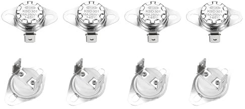 QUARKZMAN Termostato KSD301 145°C/293°F 16A Normalmente Chiuso N.C Regola Interruttore di Temperatura a Disco Snap per Microonde, Forno, Macchina del Caffè 8 Pezzi, Materiale Ceramico