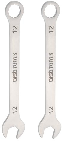 QUARKZMAN 2 Llave Combinada Fina Métrica de 12 mm con Extremo Torx en Caja de 15 Grados de Acero Inoxidable, Tono Plateado