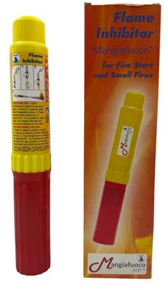 Mangiafuoco Estintore Compatto, Inibitore di Fiamma per Barche, Auto Camper e Casa, Sistema a Strappo, Ecologico Senza Polvere. Durata 4 anni senza manutenzione.