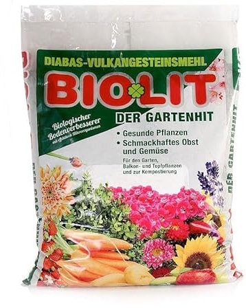 BIOLIT FEIN plus Vulkangesteinsmehl Urgesteinsmehl Milchsäurebakterien Remineralisierung Bodenhilfsstoff Garten Acker Beet Cannabis Dünger (6 kg)