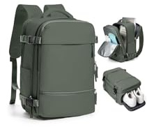 SZLX Großer Reiserucksack Damen,Vakuum Rucksack mit Pumpe Ryanair Handgepäck 40x30x20 Herren, Wizzair Handgepäck 40x30x20 Wasserdichter Tagesrucksack Fit 14 Zoll Laptop mit Schuhfach und Laptopfach