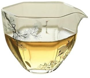Songhe - Vaso hexagonal de cristal transparente para el hogar, copa hexagonal de feria, versión corta