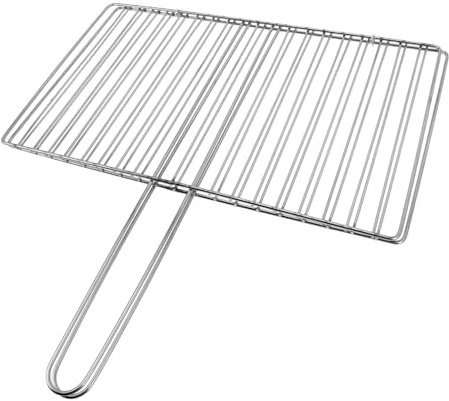PartyKindom Runder Edelstahl Fischgrillkorb Grillrost Barbecue Werkzeug Für Outdoor Picknick Camping Grillen Von Chicken Wings Schinkenwurst Steaks Garnelen Fisch Gemüse Mit Ergonomischem