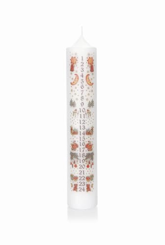 Vela de Adviento cilíndrica INNA-GLAS LAMBERTINA, días de Adviento, Ø 5 cm