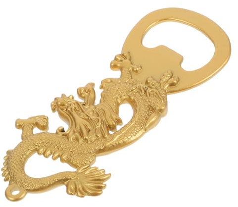 Gatuida Apribottiglie in Ottone con Motivo Drago, Robusto e Compatto, Portachiavi Tascabile, Stile Vintage per Casa e Feste