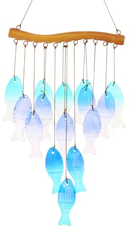 Foppla Wind Chimes for Garden,Stained Glass Leaves Wind Chime, Outdoor Hanging Decor,Handmade Garden Chimes for Windows, Patio,Backyard Decor(style 2)