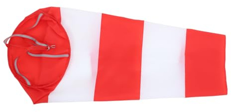 PartyKindom Airport Windsock Red and White Striped Wind Measurement Sock Bag Durable Oxford Cloth for Wind Direction Indication Easy Installation for Outdoor Use