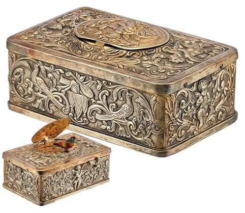 Metall Spieldose, Geprägtes Sammlerstück als Andenken, Vogelklang Metall Spieldose, Für Kinder, Erwachsene, Musikliebhaber Und Sammler Für Kommodenoberfläche, Nachttisch Und Schlafzimmer