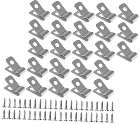 VILLCASE 100 Ensembles Clips de Fixation pour Grillage Aluminium avec Vis Lot de Pinces Robustesa pour Installation de Clôture Agricole et Panneau à Fil Soudé Résistantes Corrosion pour