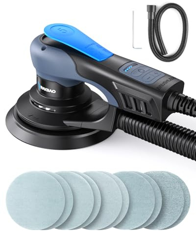 350W Bürstenloser Exzenterschleifer mit 150mm Schleifteller, 5mm Exzentrizität Exzenter Schleifer, 6 Stufiger Drehzahlregelung bis 10.000 U/min, Exenterschleifmaschine Ideal für Holzoberflächen