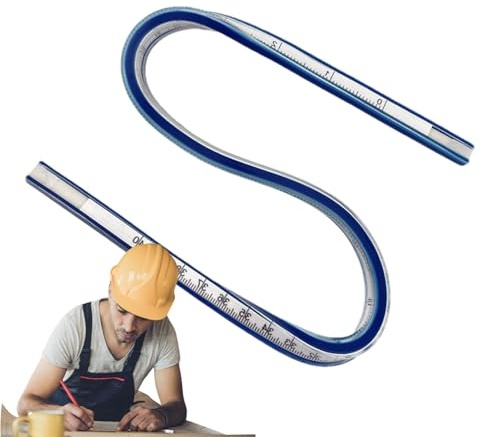 Règle courbe flexible - PVC 11,81 x 0,39 pouces | Règle flexible en forme de serpent - Outil de mesure de dessin, artisanat multifonctionnel, ingénierie et conception architecturale pour le travail