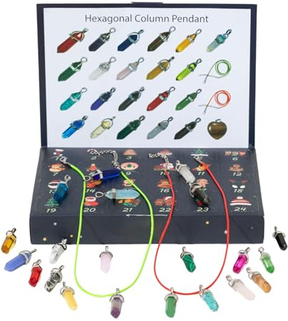 Générique Calendario 'Avvento in - 24 giorni Pietre di Colori Brillanti, Cofanetto Magico | Gioielli ornamentali per le feste di Natale, idea di decorazione stagionale per le collezioni f