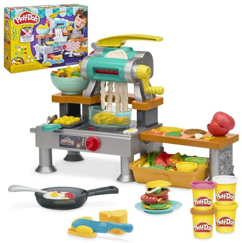 Play-Doh Brutzelspaß-Küche, Spielset mit realistischen Kochgeräuschen, mehr als 25 Spiel-Snacks zum Kneten, für Kinder zum Kneten & Spielen, ab 3 Jahren