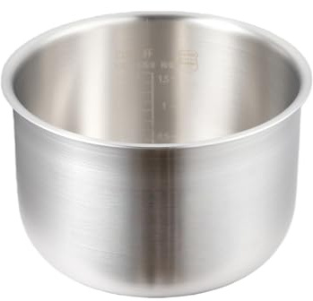Olla interior de acero inoxidable 316 compatible con ollas de arroz Tigre, compatible con referencia de olla interior BVS18S, inserto de acero sin revestimiento de 5 litros para 10 tazas para un uso