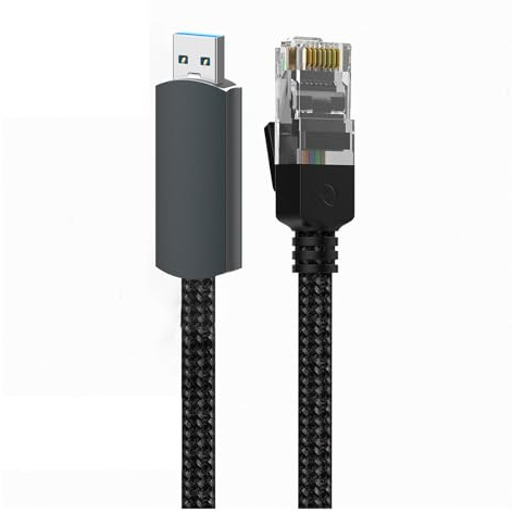 Hangsu Adaptador USB 3.0 Gigabit Ethernet de 5 Gbps, carcasa de aluminio con cable trenzado OFC para laptop, PC, Plug & Play, adaptadores de red USB Gigabit portátiles