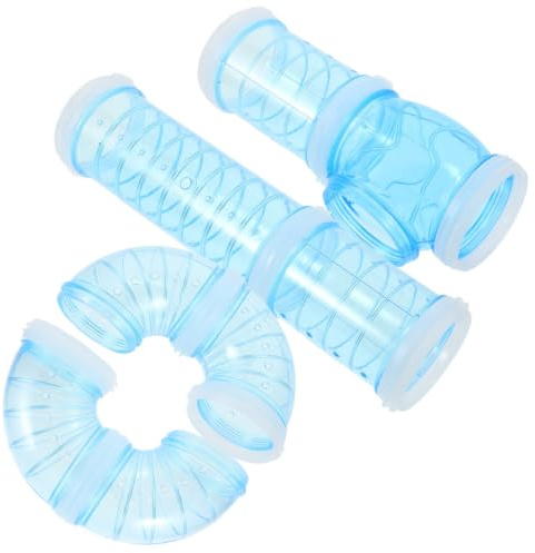 MAGICLULU Tunnel en Plastique pour Hamster Bleu Renfort Bouche, Extension de Cage pour Hamsters Nains et Gerbilles, Labyrinthe Amusant et Robuste