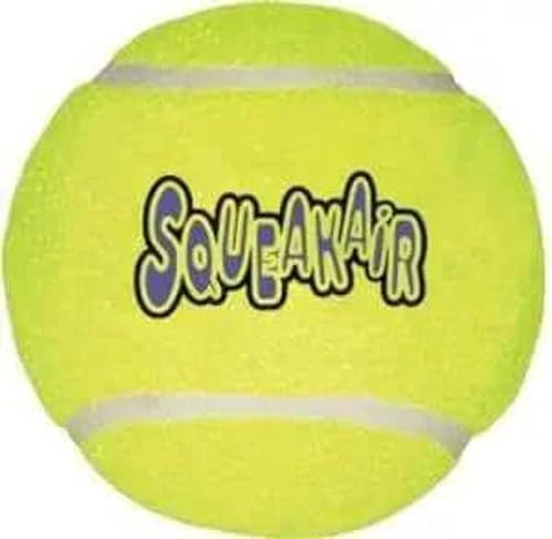 KONG - Squeakair Ball - Dog Toy Premium Squeak Tennis Balls, Gentle on Teeth - For Medium Dogs