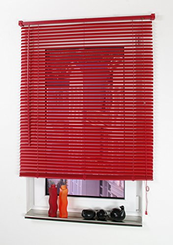 Liedeco Jalousie für Türen, 220 cm Länge, Kunststoff-Jalousie rot B 90 cm