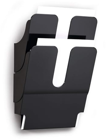 Durable 1709008060 broschyrställ vägg Flexiplus 2, A4 stående) 1 set, svart