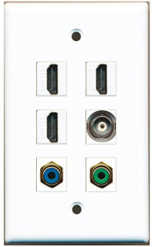 RiteAV – 3 HDMI 1 puerto RCA verde 1 Puerto RCA azul 1 Puerto BNC placa de pared