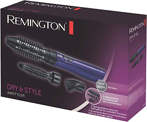 Remington Spazzola ad Aria, Asciugacapelli e Styler, Rivestimento 4x: Ceramica, Tormalina, Ionico, Antistatico, Accessori Inclusi: Concentratore, 2 Corpi Spazzola, Dry & Style AS800