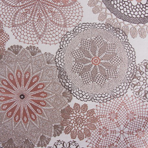 Möbelstoff Polsterstoff Dekostoff Doily Mandala Blumen terracotta 1,40m Breite