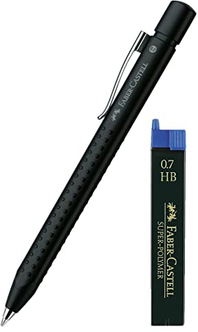 Faber-Castell Druckbleistift Grip 2011, MinenStärke: 0, 7 mm (Schwarz + Minen)