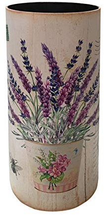 Rebecca Mobili Schirmständer, Runder Stabhalter, Provenzalischer Stil, Weiß, MDF Canvas, Geschenkidee - Maße 50 x 20 x 20 cm (HxLxB) - Art. RE6478