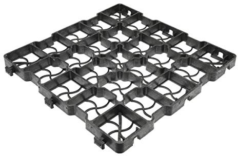 LANDGRID 6m² Paddockplatten Reitplatzbau Rasengitter 41,5 x 41,5 x 2,5cm Schwarz Kunststoff modern
