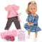 Götz 2111022 Little Kidz Lotta Puppe - 36 cm große Multigelenk-Stehpuppe mit blonden Haaren und blauen Augen - 13-teiliges Set