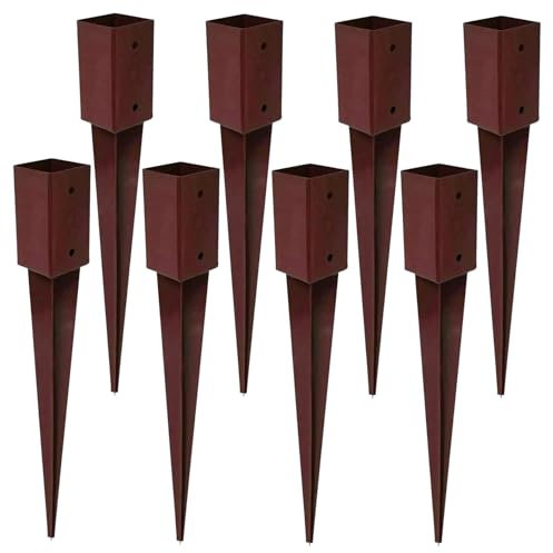Garden Mile 8 Pack Heavy Duty Metal Fence Post spikes Rust resistant Metal Post Holders 75mm x 75mm Fence spikes Long Lasting Garden Fencing Support Brackets