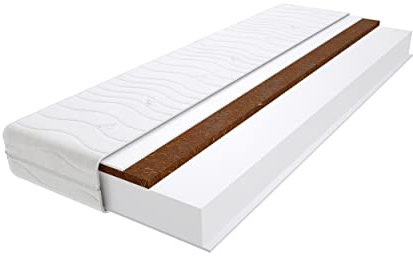 Godre Schaumstoff Matratze 65x130 cm Doppelmatratze, H3 & H4 Komfortschaummatratze 16 cm Hoch Kokosfaser mit Klimafaser, Hypoallergen, HR-Schaum, Wendematratze Trento Max