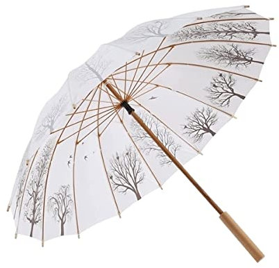 Umbrella Bamboo Golf Umbrella Durable Extra Large Long Umbrella With Bamboo Handle Compact Stick Umbrella Golf Umbrella Umbrellas (blue : Wit)