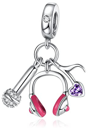 LNQOBU Silber 925 Charms Anhänger für Armbänder Kompatibel mit Pandora Europäischen Armbändern und Halskette （Mit Spacer Beads）