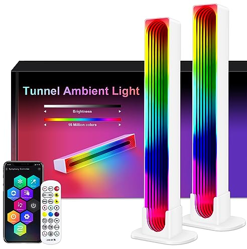 SNADER Smart LED Lightbar, 3D Spiegel TV Ambient Lampe Funktioniert RGB Ambient Smart Sync mit Musik und APP Control Steuerung für Gaming, Deko, PC, TV, Raumdekoration