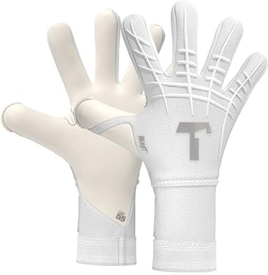 T1TAN White Beast 3.0 - Torwarthandschuhe mit Fingerschutz - Fußballhandschuhe für Jugendliche & Erwachsene, Unisex - Negative Cut und 4mm Gecko Grip - Gr. 10