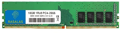 RASALAS Actualización de RAM para Desktop de 16GB DDR4 2666MHz (DDR4-2666) PC4-21300 (PC4-2666V) Non-ECC Sin Buffer 1.2V CL19 1Rx8 Rango Simple 288 Pines...