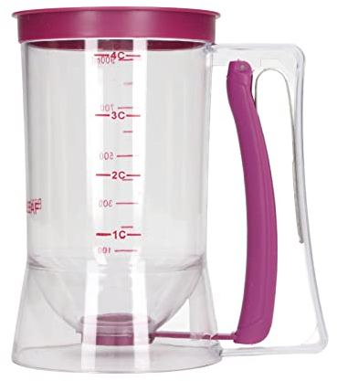 Dispensador de Masa 900 Ml, Porcionador de Masa, Dispensador de Masa para Pasteles, Vaso Medidor, Dispensador con Tapa y Báscula, Porcionador de Masa para Crema para Tortitas