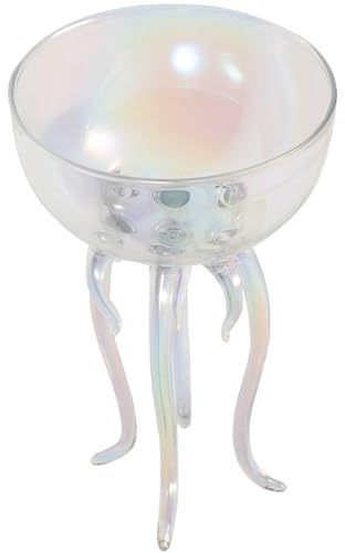 ABOOFAN Unique Jellyfish Shape Cocktail Glass Tall Drinking Goblet Creative Wine Cup for Bar Party