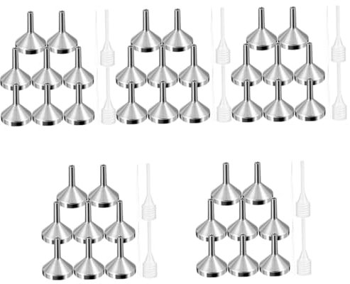 LIFKOME 5 Set Di Imbuti in Metallo Con Contagocce Piccoli Imbuti Per Il Riempimento Di Piccole Bottiglie Dispenser Di Profumato Per Un Facile Trasferimento