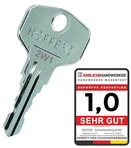 Burg-Wächter Ersatzschlüssel - 2W24 - Schlüssel nach Code - Zusatzschlüssel - Briefkastenschlüssel - Hebelzylinder - Universalschlösser - Möbelschlösser